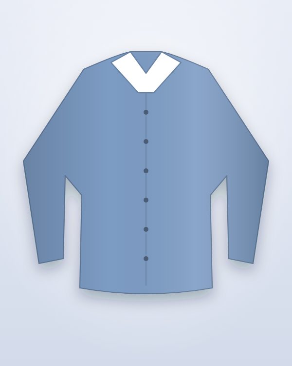 Ilustración de ejemplo: Camisa oxford azul con bolsillo
