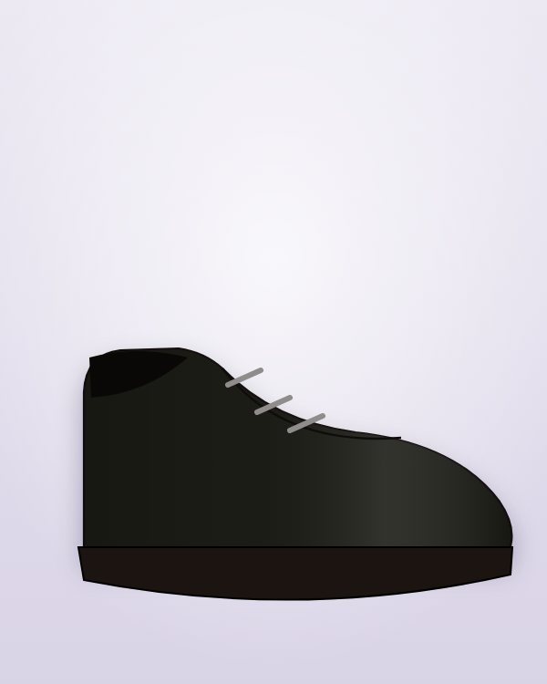 Ilustración de ejemplo: Zapato de cuero negro con cordones